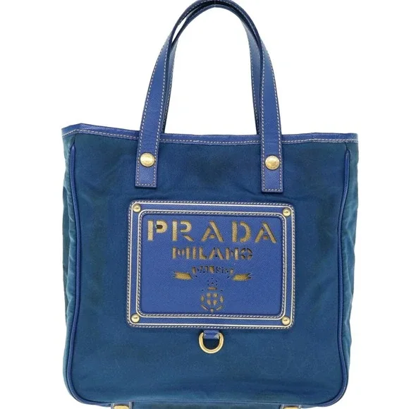 💎✨BEAUTIFUL✨💎 PRADA Hand Bag Nylon 2way Blue - Picture 2 of 16